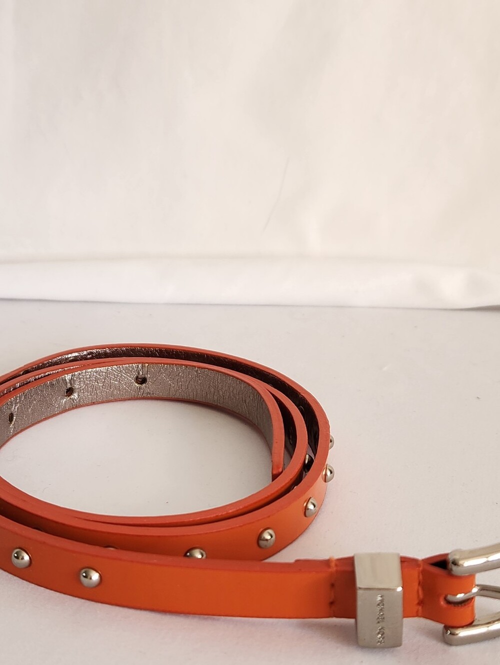 Orange Studded Leather Wrap Belt - Women Michael Kors